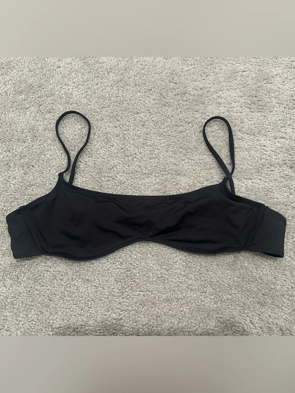 SKIMS Swim Micro Scoop Bikini Top in Onyx Size XLarge